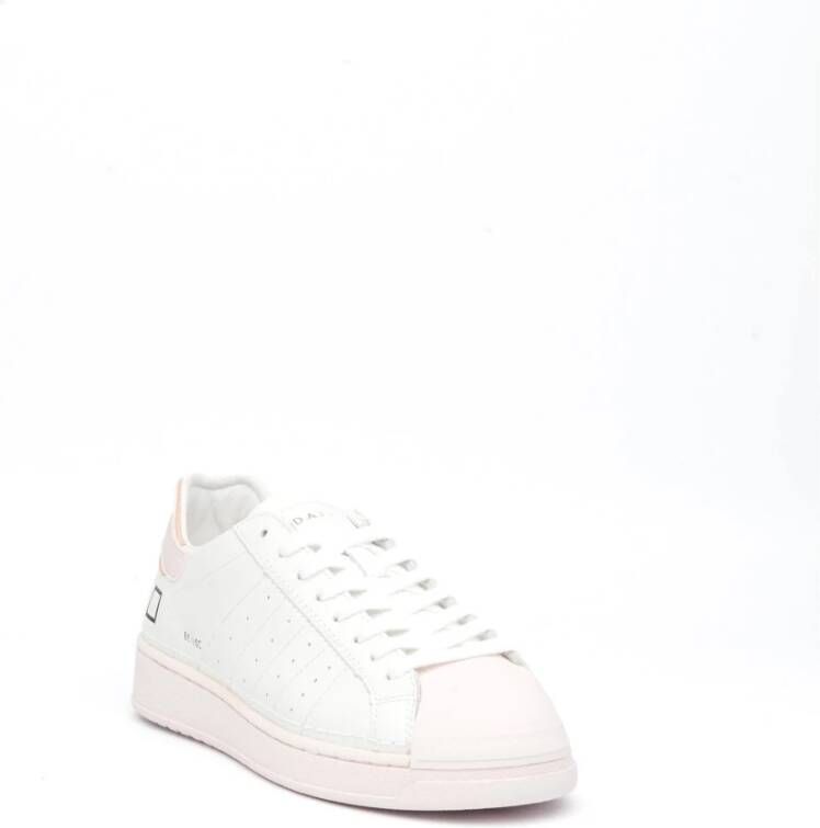 D.a.t.e. Wit Roze Leren Sneakers White Dames