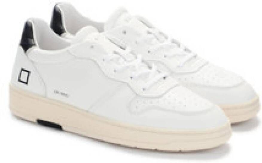D.a.t.e. Witte en zwarte leren sneaker Court 2.0 White Heren