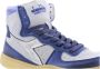 Diadora Heritage Mi Basket Metallic Used Wit Blauw Zilver Damessneakers - Thumbnail 7