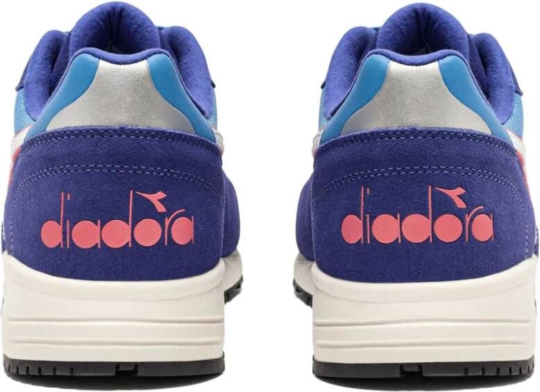 Diadora Blauwe Leren Sportieve Sneakers met Rubberen Zool Multicolor Dames