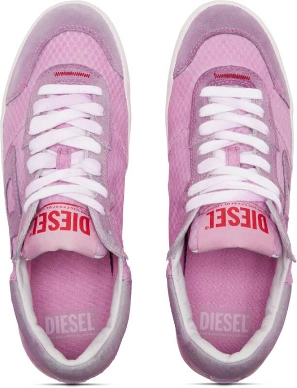 Diesel S-Leroji Low W Low-top sneakers in mesh and suede Pink Dames