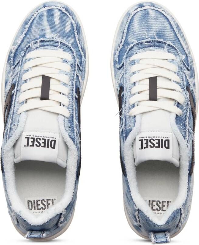 Diesel S-Ukiyo V2 Low-top sneakers in frayed denim Blue Heren