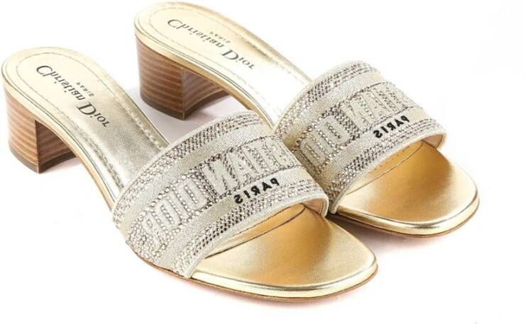 Dior Sandaaltjes met metallic detail Yellow Dames