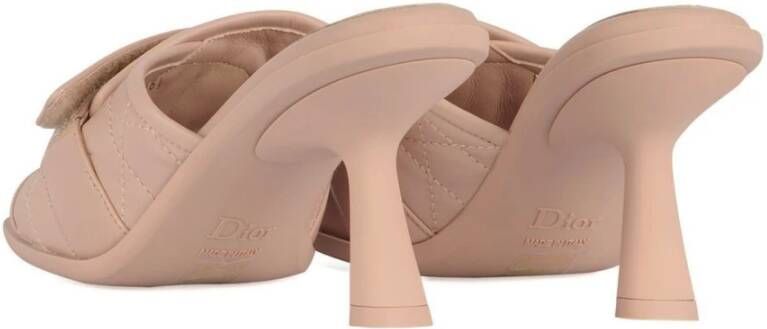 Dior Sandalen met hoge hak en toplogo-detail Beige Dames