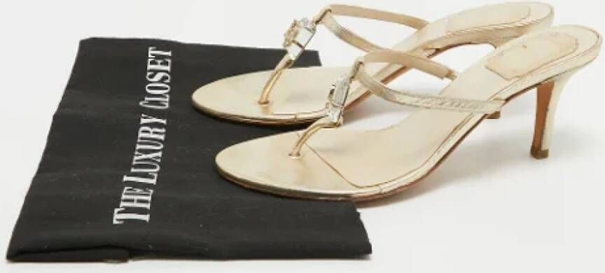 Dior Vintage Pre-owned Leather sandals Gray Dames