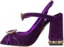 Dolce & Gabbana Paarse Kristal Enkelband Sandalen Purple Dames - Thumbnail 18