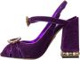 Dolce & Gabbana Paarse Kristal Enkelband Sandalen Purple Dames - Thumbnail 5