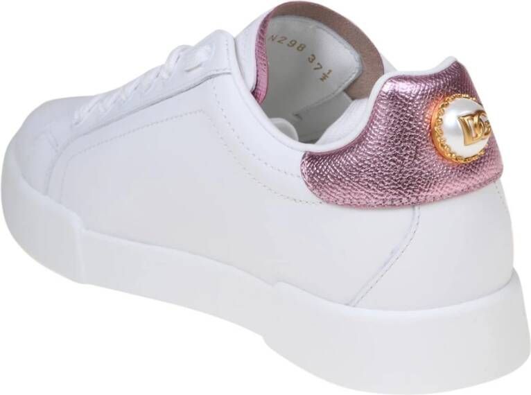 Dolce & Gabbana Portofino Line Dames Leren Sneakers White Dames