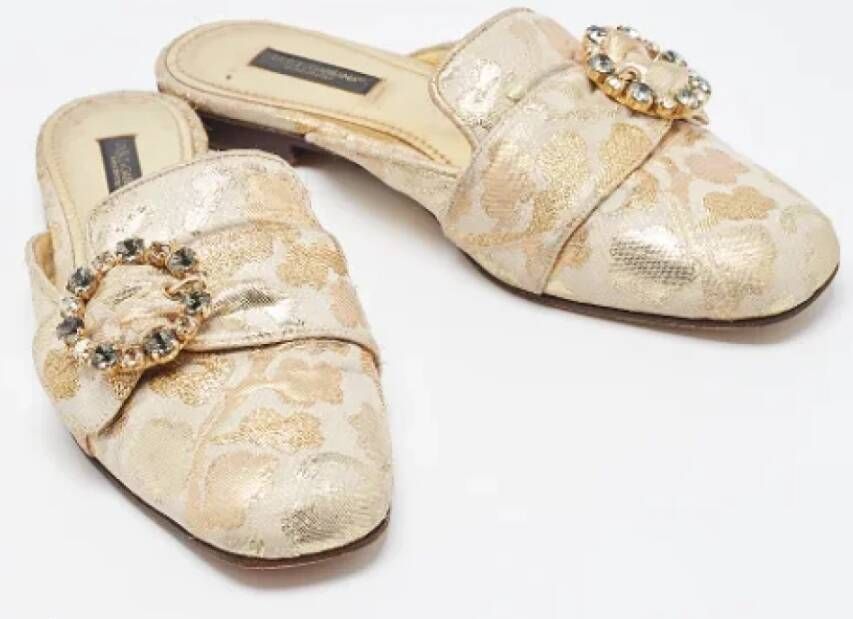 Dolce & Gabbana Pre-owned Fabric mules Yellow Dames