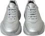 Dolce & Gabbana Zilver Leren Casual Sneakers Schoenen Gray Dames - Thumbnail 3