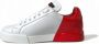 Dolce & Gabbana Portofino Rode en Witte Leren Sneakers Multicolor - Thumbnail 15