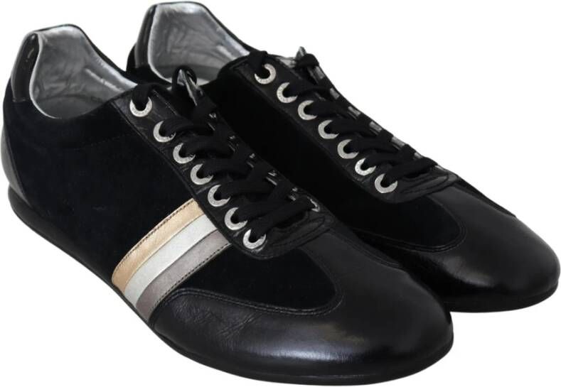Dolce & Gabbana Zwarte Leren Casual Sport Sneakers Zwart Heren