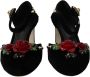 Dolce & Gabbana Zwarte Pearl Crystal Vally Hakken Sandalen Zwart Dames - Thumbnail 2