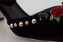 Dolce & Gabbana Zwarte Pearl Crystal Vally Hakken Sandalen Zwart Dames - Thumbnail 11