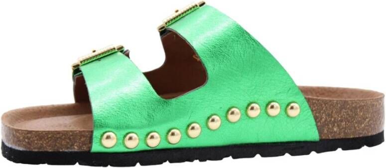 Dwrs Stijlvolle Zomer Slippers Green Dames