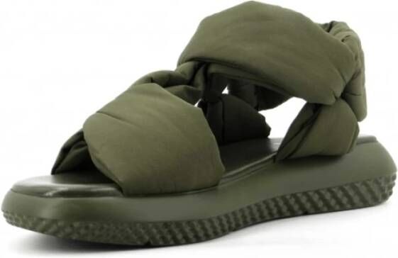 Elena Iachi Flat Sandals Green Dames
