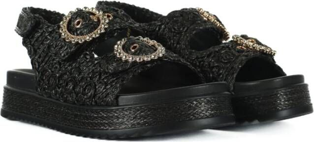 Emanuelle Vee Flat Sandals Black Dames