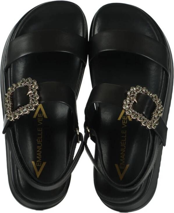 Emanuelle Vee Flat Sandals Black Dames