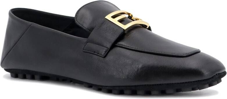 Fendi Zwarte Loafer Schoenen met Opvouwbare Achterkant Black Dames