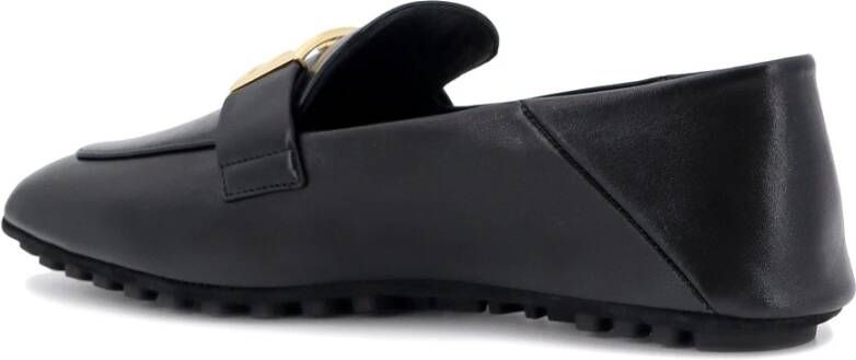 Fendi Zwarte Loafer Schoenen met Opvouwbare Achterkant Black Dames