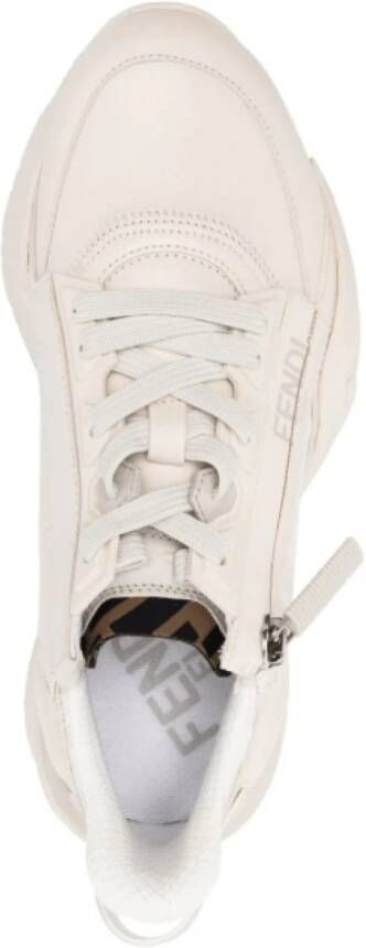 Fendi Logo Print Almond Toe Sneakers White Dames