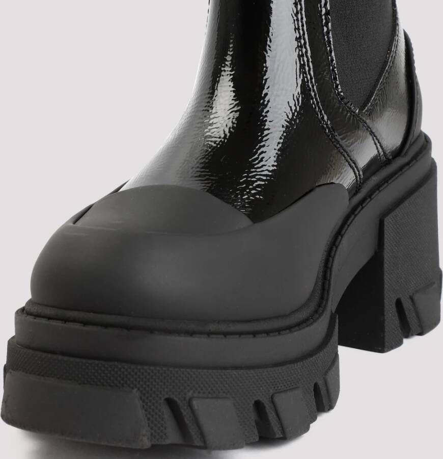 Ganni Chelsea Boots in Zwart Leer Black Dames