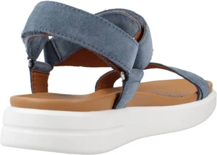 Geox Stijlvolle platte sandalen voor vrouwen Blue Dames