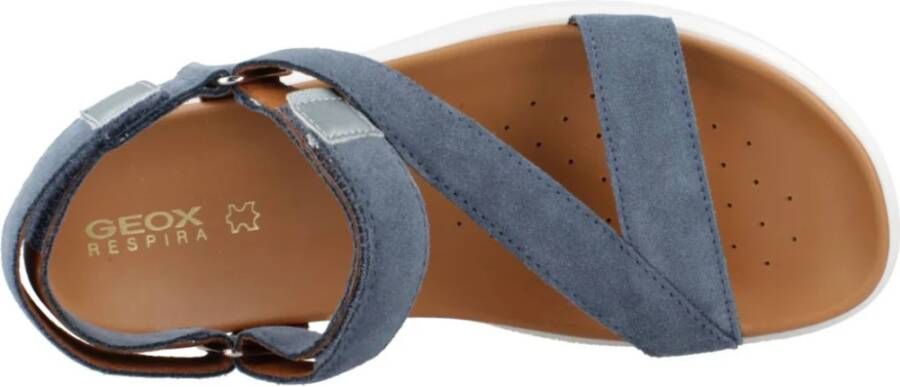 Geox Stijlvolle platte sandalen voor vrouwen Blue Dames