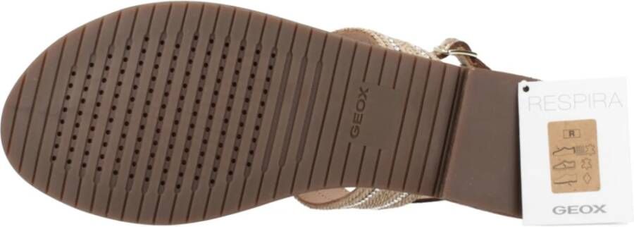 Geox Comfortabele platte sandalen voor vrouwen Yellow Dames