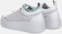 Gio+ Witte geperforeerde leren sneakers met blauwe kralen enkelband White Dames - Thumbnail 9