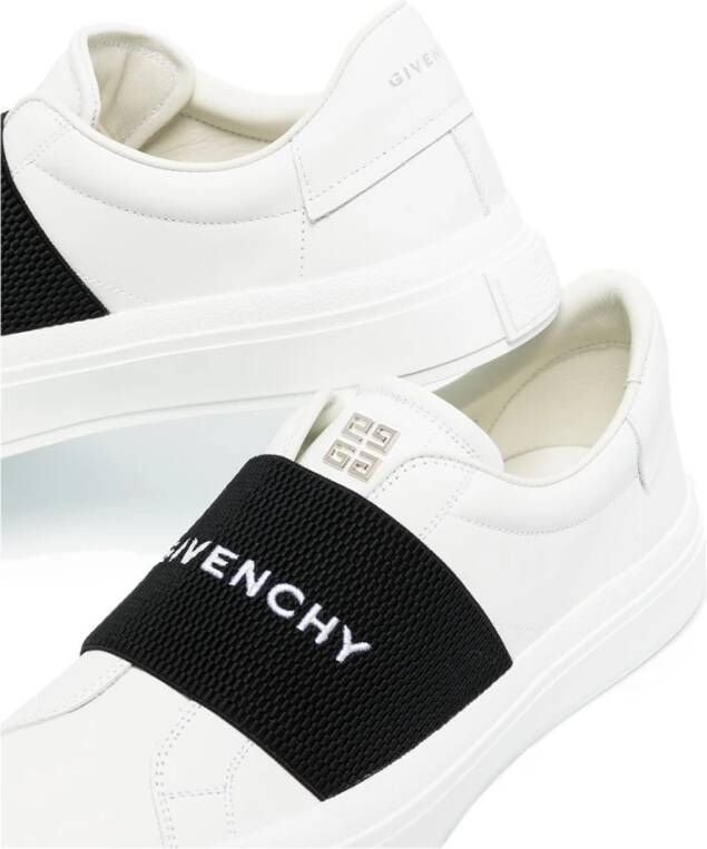 Givenchy Leren Sneakers Zwart Wit Logo Rubber White Dames - Foto 11