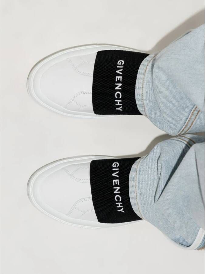 Givenchy Leren Sneakers Zwart Wit Logo Rubber White Dames - Foto 14