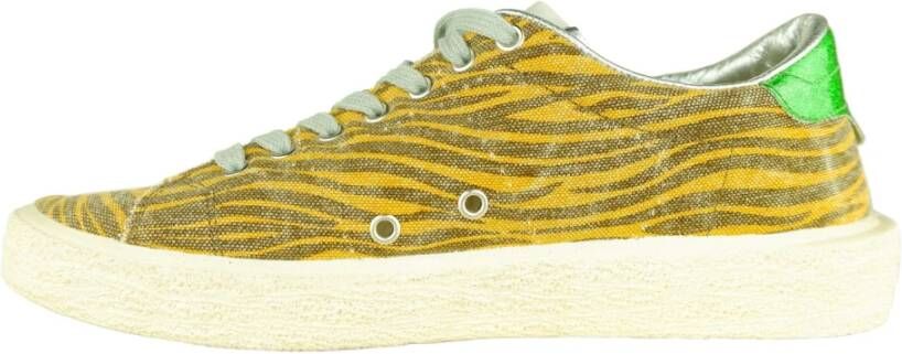 Golden Goose Gele Leren Sneaker met Zebra Print Yellow Dames