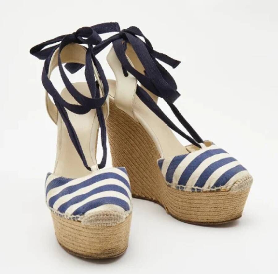 Gucci Vintage Pre-owned Canvas heels Blue Dames