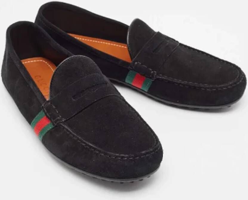 Gucci Vintage Pre-owned Fabric flats Black Heren