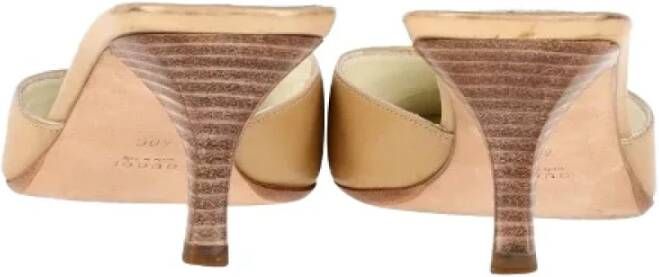 Gucci Vintage Pre-owned Leather mules Beige Dames