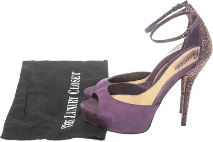 Gucci Vintage Pre-owned Suede sandals Purple Dames