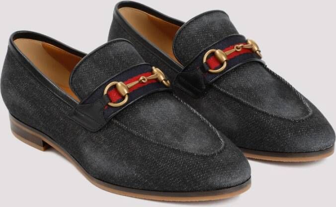Gucci Zwarte Loafers Moccasin Stijl Schoenen Black Heren