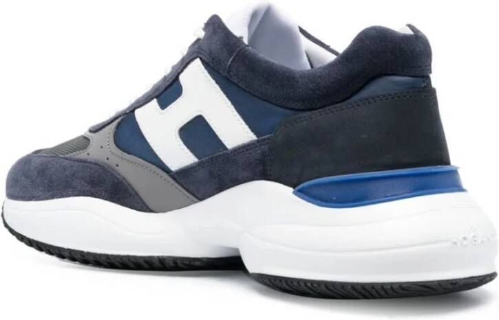 Hogan Logo Sneakers Grijs Blauw Suède Nubuck Multicolor Heren