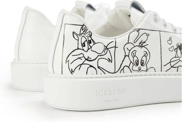 Iceberg Vintage Carson Sneakers met cartoon graphics White Heren