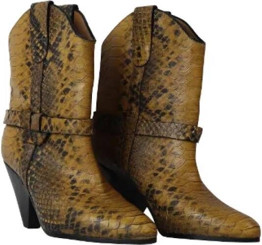 Isabel Marant Pre-owned Leather boots Yellow Dames