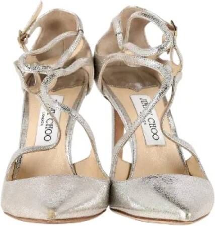 Jimmy Choo Pre-owned Leather heels Gray Dames