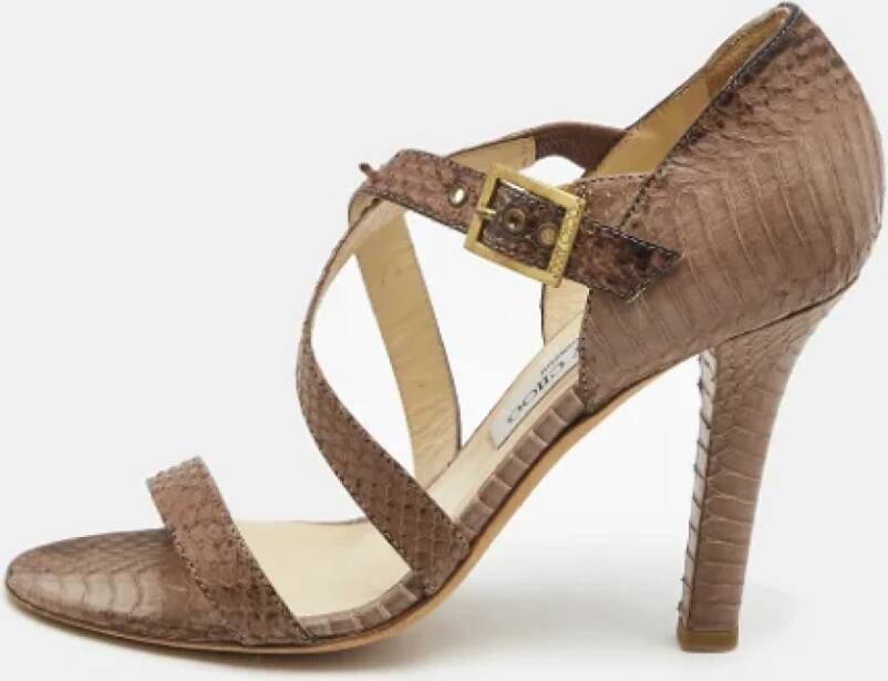 Jimmy Choo Pre-owned Leather sandals Brown Dames