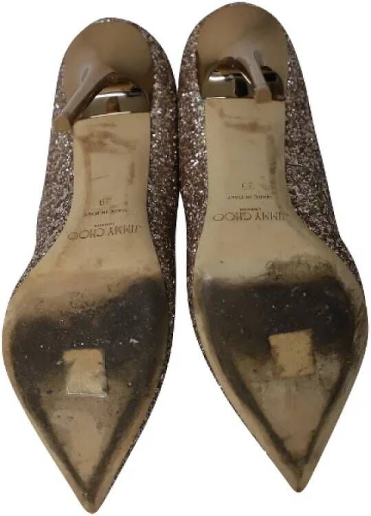 Jimmy Choo Pre-owned Polyester heels Yellow Dames