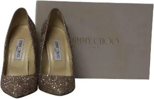 Jimmy Choo Pre-owned Polyester heels Yellow Dames