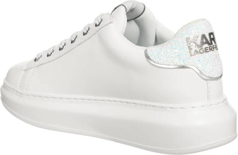 Karl Lagerfeld Effen Vetersluiting Sneakers White Dames