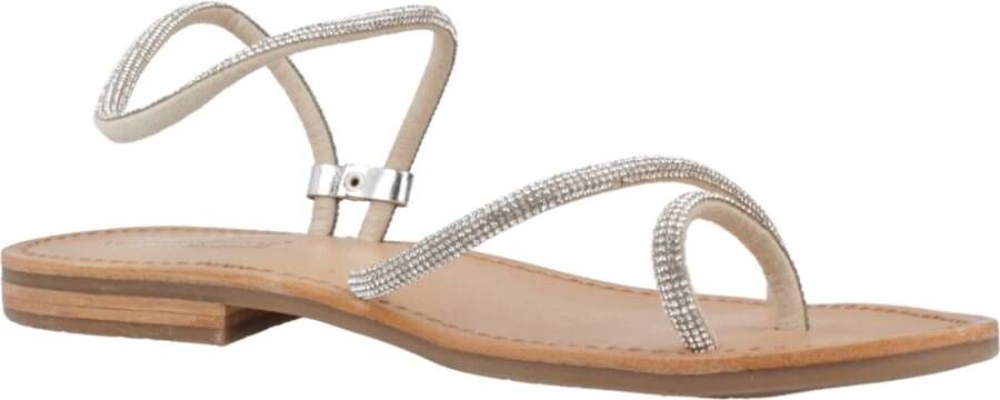 Les Tropeziennes Stijlvolle platte sandalen voor vrouwen Gray Dames