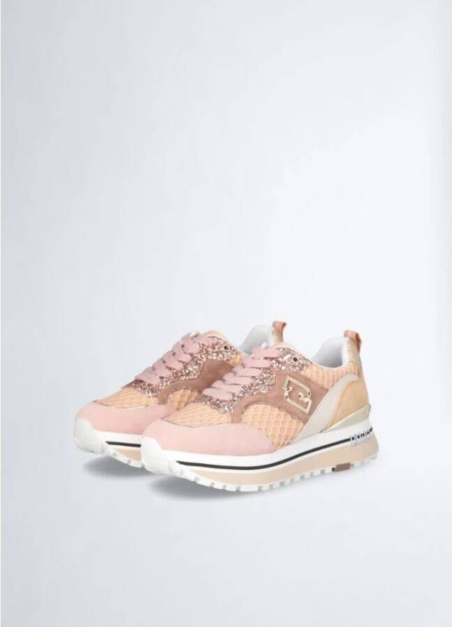 Liu Jo Glitter Papaya Gold Pink Sneakers Pink Dames