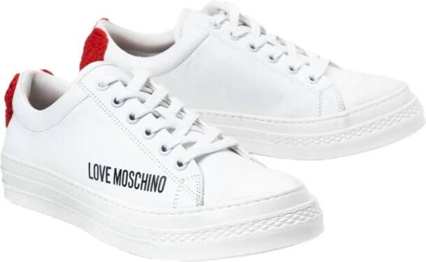 Love Moschino Modieuze Sneakers Sneakerd.vulc40 Vitello Bian Rosso Ja15914G0Giar White Dames
