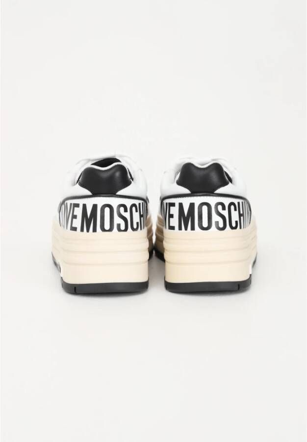 Love Moschino Witte Casual Sneakers voor Vrouwen Wit Dames